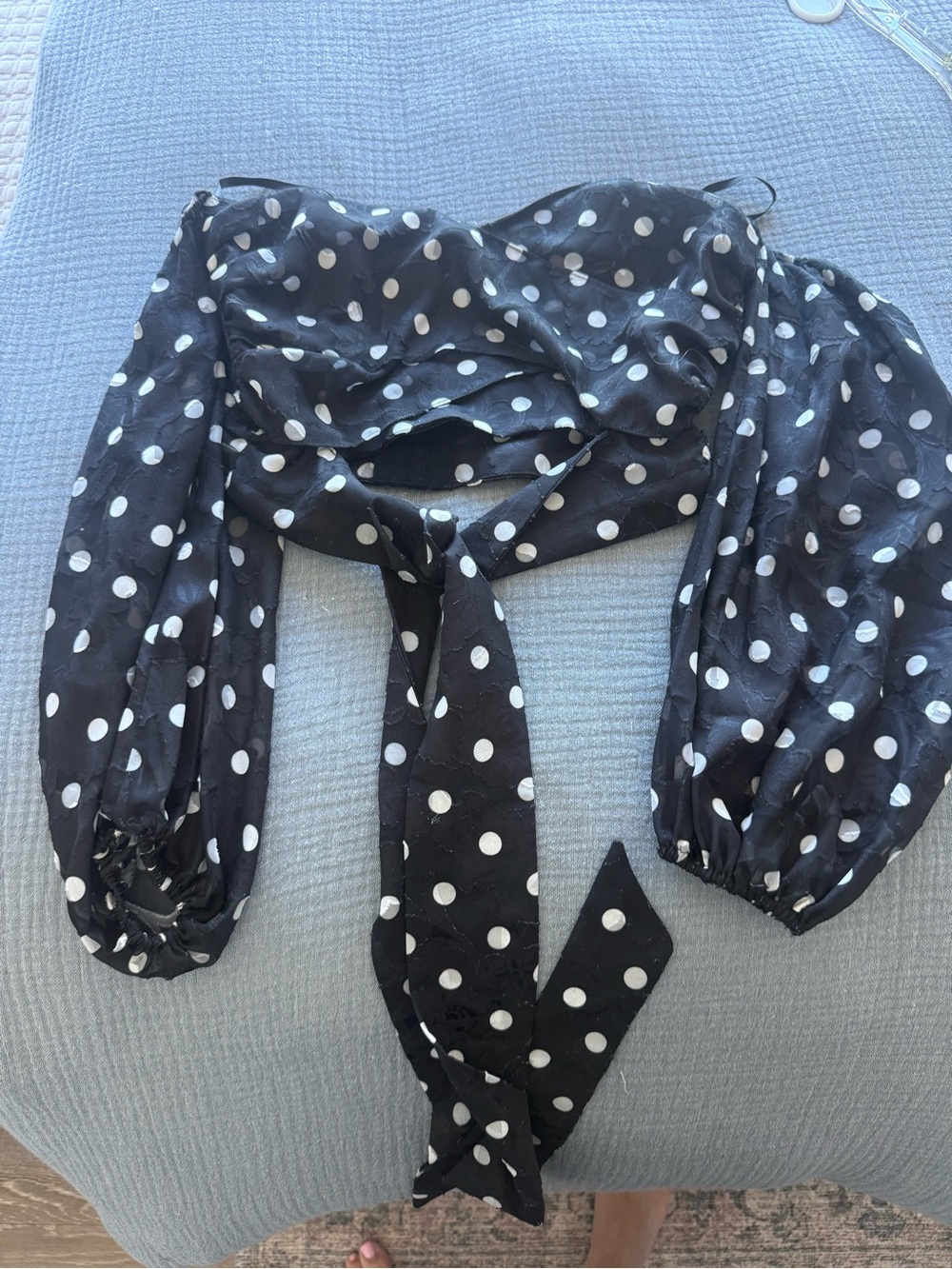 House of Harlow 1960 Black and White Polka Dot Scarf Wrap